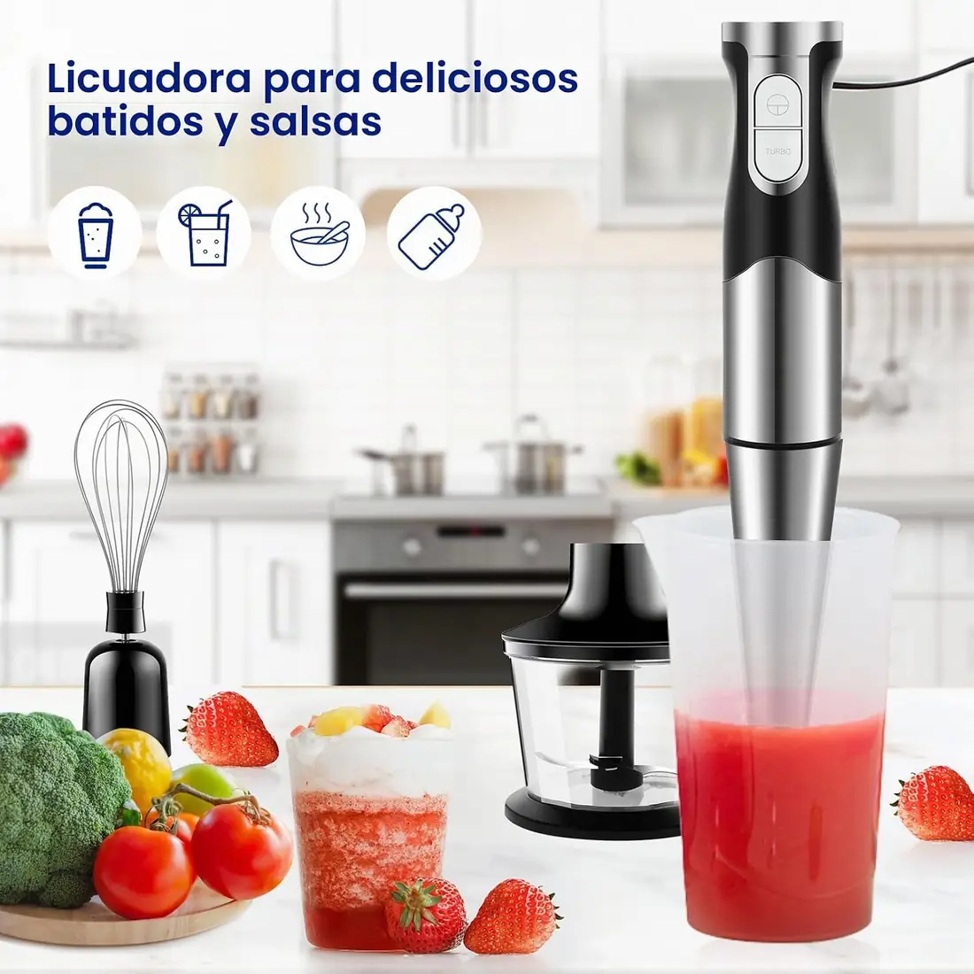 NWOUIIAY Batidora de Mano 1200W Multifunción 6 en 1 foto 7