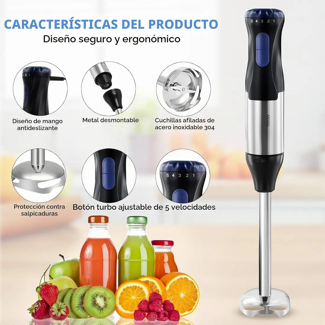 Focenat Batidora de Mano 1000W Multifunción 4 en 1 foto 3